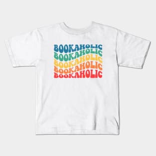 Bookaholic Groovy Wavy text Kids T-Shirt